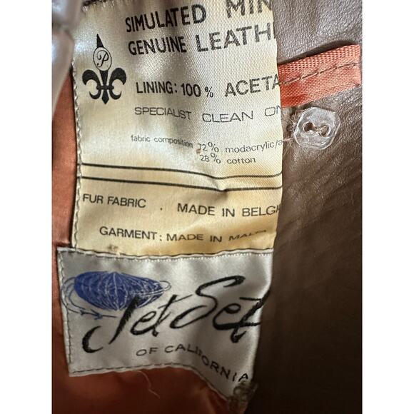 Vintage 70’s style fur coat with leather panels by Jet Set size unknown - Picture 12 of 12